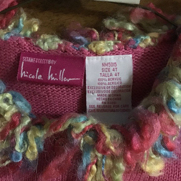 Nicole Miller’s Sesame Street long-sleeve pink Elmo sweater for little girls, 4T - Picture 4 of 4